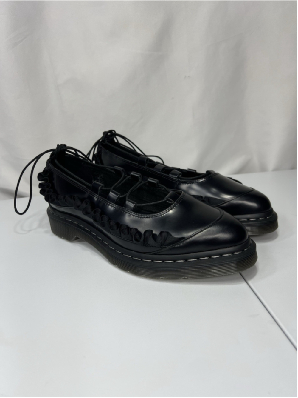 Dr. Martens Elphie II Frill Pointed Toe Ballet Flat Mary Jane Chic & Charming
